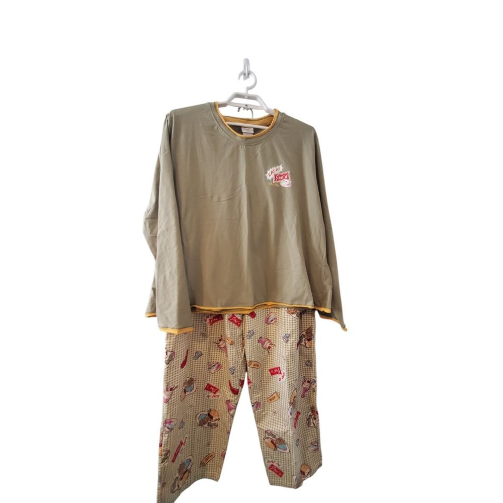 Secret Treasures nwt vintage pajamas womens 3X 3XL Eat at Joe's Diner pants top